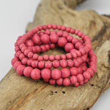 Tulip Pink Bella Four Strand Wooden Bracelet
