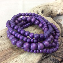 Wild Berry Bella 5 Strand Wooden Bracelet Cluster