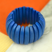 Denim Blue Wooden Elastic Viva Bracelet