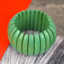Fern Green Wooden Elastic Viva Bracelet