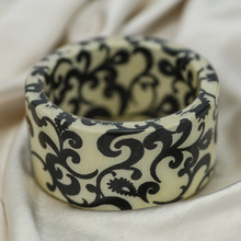 Black and White Swirl Print Bangle