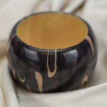 Deep Purple Marbled Print Bangle