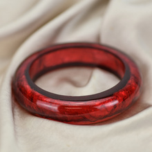 Red Resin on Foil Bangle
