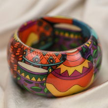African Themed Colourful Print Bangle