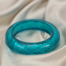 Turquoise and Resin Foil Bangle