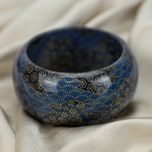 Deep Blue with Gold Print Bangle