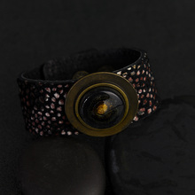 Cristalida Argentine Leather Fused Glass Bracelet