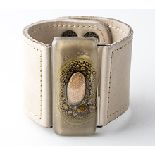 Natural Bronze Wide Leather Cuff