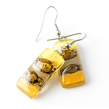 Yellow Rectangle Earrings
