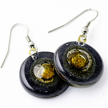 Black Bronze Round Earrings