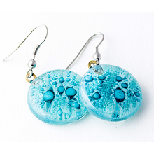 Clear Blue Round Earrings