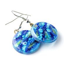 Blues Stripes Round Earrings