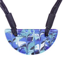 Blue White Marbled Glass Volterra Necklace