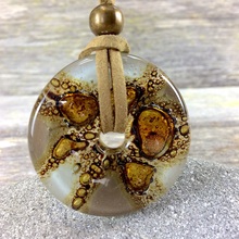 White Bronze Candy Round Glass Pendant