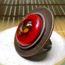 Red Bronze Round Bronze Ring