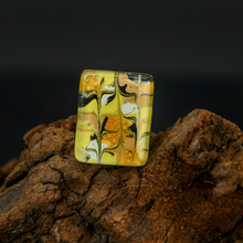 Mellow Yellow Marbled Glass Montecarlo Ring