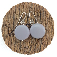 Shady Grey Smarties Coconut Shell Hook Earrings