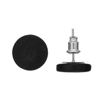 Black Smarties Coconut Shell Stud Earrings