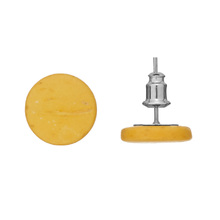 Sunshine Yellow Smarties Coconut Shell Stud Earrings