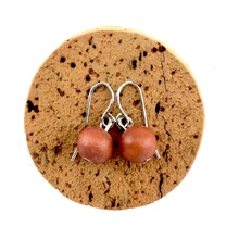 Suede Lola Round Wooden Bead Earrings