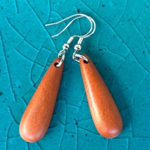 Suede Wooden Pendulum Earrings