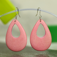 Dusty Pink Cut Out Drop Wooden Earrings