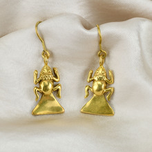 Rana Tairona Pyramid Precolombino Gold Earrings