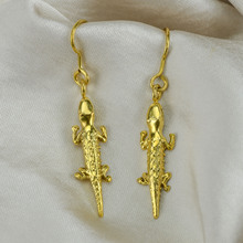 Caiman Quimbaya Pre Colombino Gold Earrings