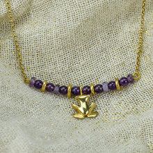 Rana Tairona Precolombino Gold Necklace with Amethyst Beads
