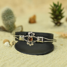 Amber with Alpaca Inca Bracelet