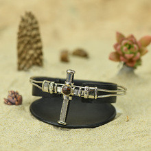 Peruvian Caramelo Stone with Alpaca Inca Cross Bracelet