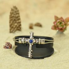 Lapiz Lazuli with Alpaca Inca Cross Bracelet