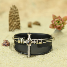 Caramelo Stone with Alpaca Inca Cross Bracelet