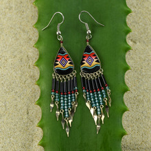 Hand painted Ceramic Inca Earrings