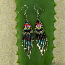 Hand painted Ceramic Inca Earrings