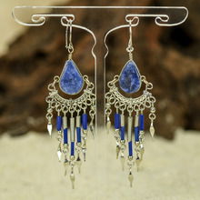 Sodalite with Alpaca Inca Earrings