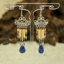 Sodalite with Alpaca Inca Earrings