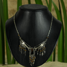Caramelo Stone and Alpaca Inca Necklace