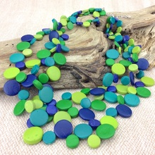 Lush Lagoon Smarties 3 Strand Coconut Shell Necklace