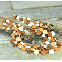 Coffee Creme Smarties 3 Strand Necklace