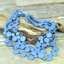 French Blue Smarties 3 Strand Coconut Shell Necklace