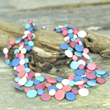 French Silk Smarties 3 Strand Coconut Shell Necklace