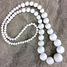 Bleach White Lola Long Wooden Necklace