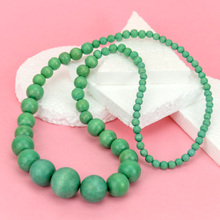Fern Green Lola Long Wooden Necklace
