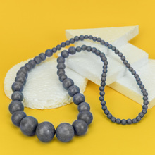 Shady Grey Lola Long Wooden Necklace