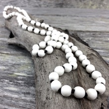 Bleach White Single Lady Long Wooden Necklace