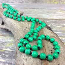 Mint Green Single Lady Long Wooden Necklace