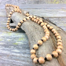 Sand Single Lady Long Wooden Necklace