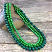 Greenery Lolita 3 Strand Wooden Necklace