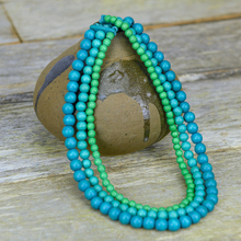 Summer Green Lolita 3 Strand Wooden Necklace